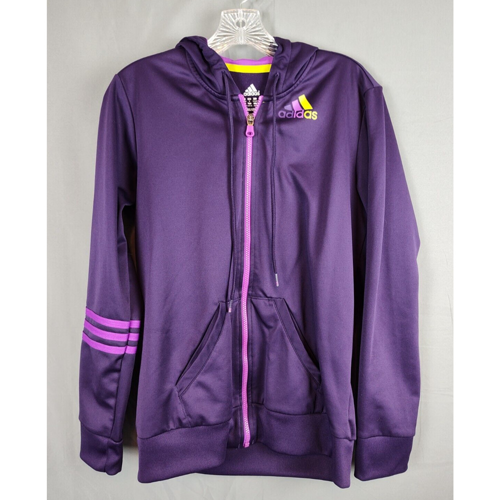 Adidas Jacket Women's Size Medium M Full Zip Athletic Sweatshirt Purple